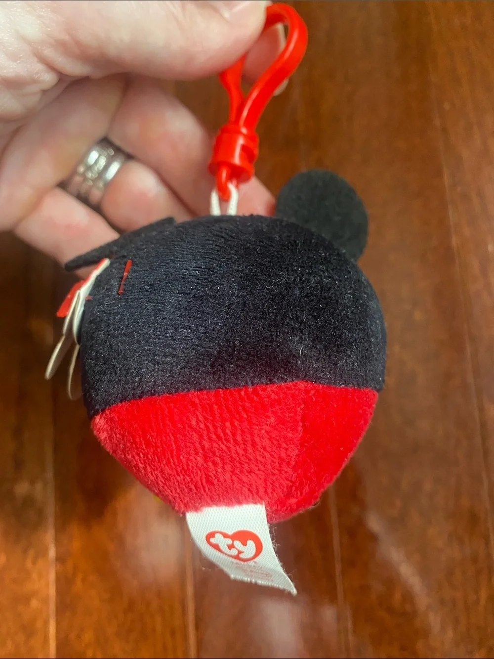 Ty Beanie Ballz Mickey Mouse Plastic Key Clip Plush Key Chain